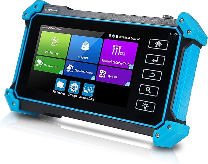 EVERSECU CCTV IP Camera Tester Monitor, 8MP AHD CVI TVI CVBS IP Camera Test 4K HD Display Video Monitor 5inch IPS Touch Screen IPC Tester Support POE PTZ WiFi RS485 HDMI & VGA Input DC12V Output