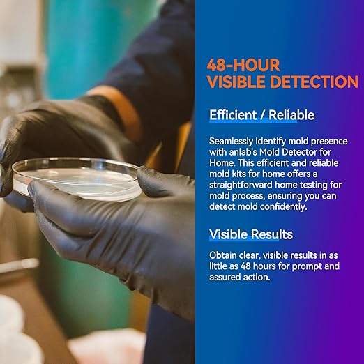 Mold Test Kit for Home - 10 Simple Detection Tests,Test HVAC System,Home Surfaces,& Indoor Air Quality Testing Kits,DIY Mold Detector at Home,Includes Detailed Mold Identification Guide,air Tester