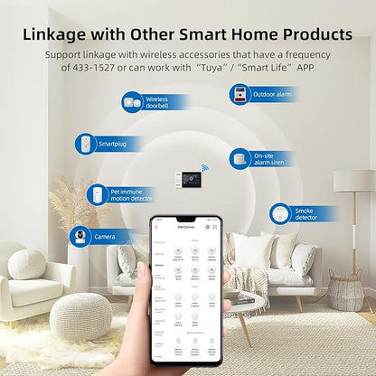 Alarm System for Home Security with Camera, Wireless Security System with 4.3’ Wireless fulltouch Screen Compatible with Alexa and Google for Home, Flat