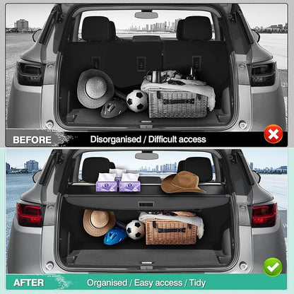 Powerty Retractable Cargo Cover for 2026 2025 2024 Chevrolet Blazer EV/Honda Prologue, Canvas Texture Trunk Cover Privacy Screen Rear Security Shade for Accessories