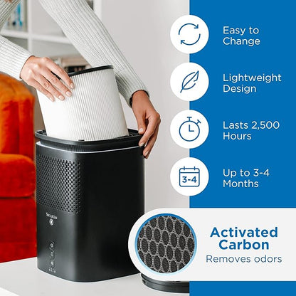 Medify MA-14 Genuine Replacement Filter for Allergens, Smoke, Wildfires, Dust, Odors, Pollen, Pet Dander | 3 in 1 with Pre-Filter, True HEPA H13 and Activated Carbon for 99.9% Removal | 2-Pack