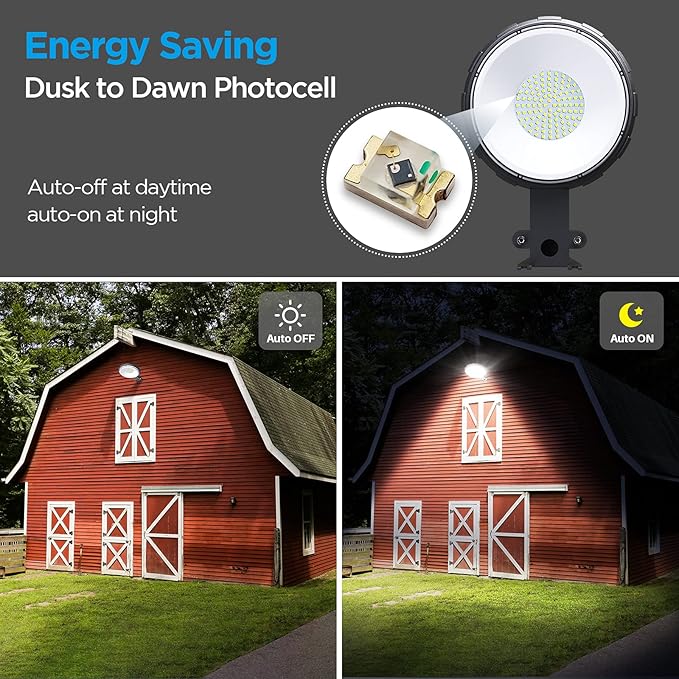 deerdance LED Barn Light, 80W 120V Hardwired Dusk to Dawn Outdoor Lighting with 10000LM 5000K Daylight, IP65 Waterproof Area Street Lights for Outdoor Barns Farmhouse Garage Yard Warehouse (1Pack)