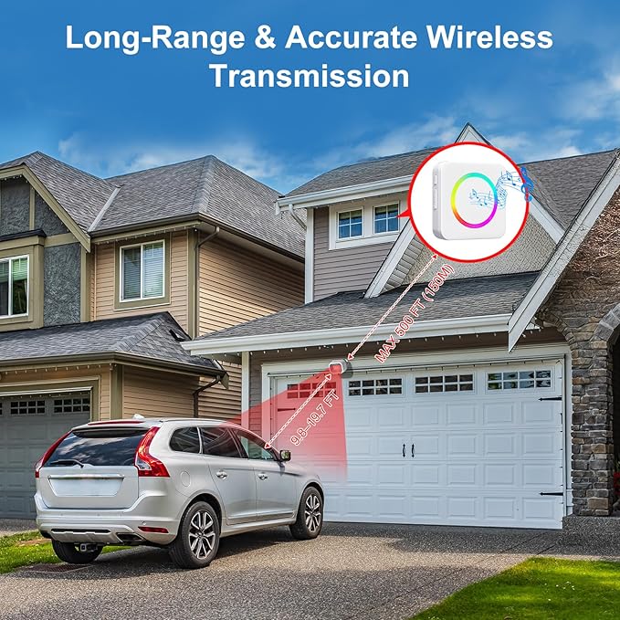 Wireless Driveway Alarm - Motion Sensor Door Chime Motion Detector 58 Melodies & 500FT Range, Business Entry Alert, Elderly Care Monitor