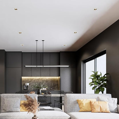 Maxxima 2 in. Ultra-Thin Recessed Anti-Glare LED Downlight - Canless IC Rated, 500 Lumens, 5 Color Temperature Selectable 2700K/3000K/3500K/4000K/5000K, Dimmable Square White Trim Black Baffle, 90 CRI