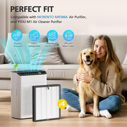 MR5866 Replacement Filter for MORENTO & FLANUR MR5866 Air Purifier,Original