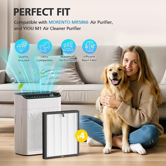 MR5866 Replacement Filter for MORENTO & FLANUR MR5866 Air Purifier,Original