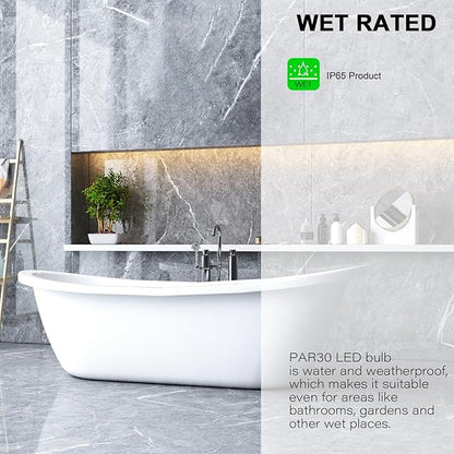 LightingWill 11W Par30 LED Bulb (75W Equivalent), UL Listed, 3000K Warm White Dimmable Flood Light Bulbs, 850 Lumens, E26 Base, LED Recessed Light Bulbs for Indoor Outdoor, 6 Pack