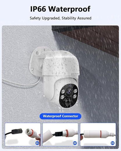 【90 Days Storage & 2-Way Audio】 4K Wired Security Camera System, Home Video Surveillance Systems, Outdoor POE Security Cameras, IP Camera System, Surveillance DVR Kits