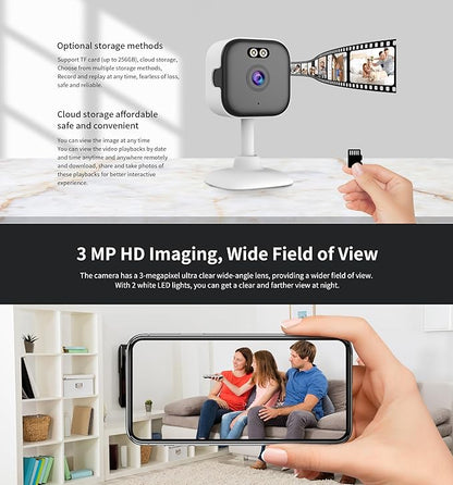 EVERSECU 5Ghz WiFi Camera 2K, Indoor Home Security Cameras for Baby/Elder/Dog/Pet Camera with Phone app,24/7 SD Card Storage, Compatible with Alexa, Supports RTSP&ONVIF
