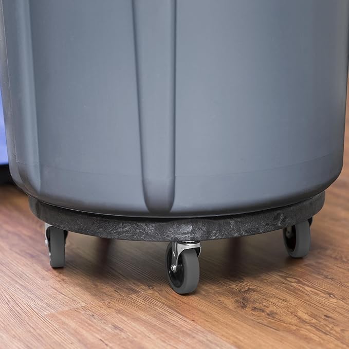 Rubbermaid Commercial Products Brute Quiet Dolly, Compatible with 20, 32, 44, and 55-Gallon Brute® Containers, Black, for Restaurants/Back of House/Offices/Warehouses/Airports/Commercial Environments