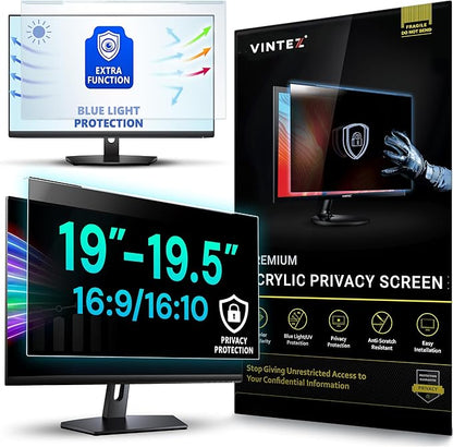 Universal Acrylic 19, 19.5 Inch Computer Privacy Screen Filter for Widescreen Computer Monitors - 17.3" x 11.4" (440 x 290mm) - Monitor Frame Hanging Type