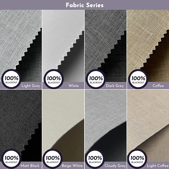 Graywind Roller Shades 100% Blackout Window Shades Fabric Sample