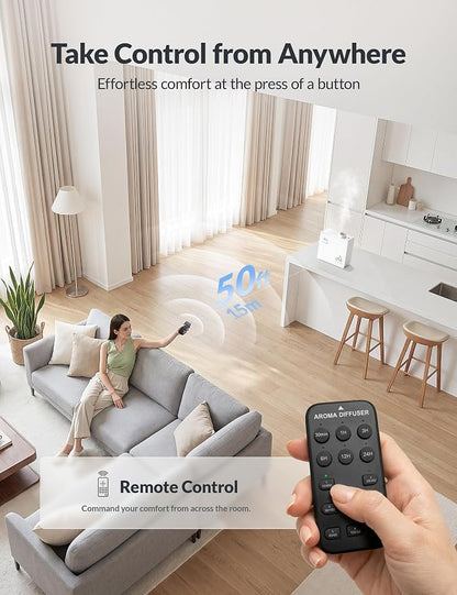 2026 Upgraded 3500 Sq.Ft HVAC Scent Diffuser for Home | Smart Whole House Waterless Diffuser with App & Remote Control, Hotel Collection Diffuser, Cold Air Tech, 600mL, White