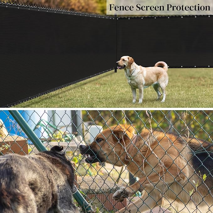 Winpull Privacy Fence Screen 5FT x 50FT, Heavy Duty 170GSM HDPE Fence Screen Privacy Mesh for Chain Link & Wood Fence, 95% Privacy Screen for Backyard Patio Balcony, Reinforced Edges & Grommets