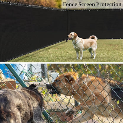 Winpull Privacy Fence Screen 5FT x 50FT, Heavy Duty 170GSM HDPE Fence Screen Privacy Mesh for Chain Link & Wood Fence, 95% Privacy Screen for Backyard Patio Balcony, Reinforced Edges & Grommets