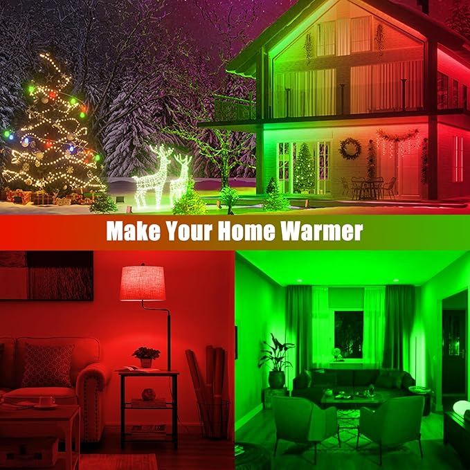 Bestview LED Flame Effect Light Bulbs,4 Modes Smart E26/E27 Base Flickering Fire Light Bulbs with for Halloween, Christmas, Party, Porch, Indoor&Outdoor Home Decoration Lighting (Green &Red)