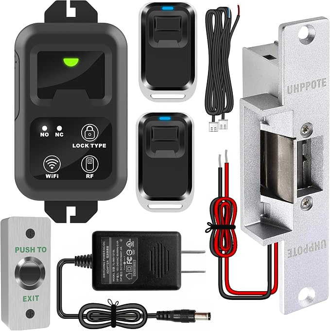 UHPPOTE Electric Strike Lock with 2.4GHz WiFi & Wireless Remote Control Kit | Tuya App for Shop, Retail Store, Home Bedroom