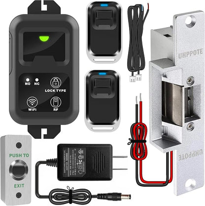 UHPPOTE Electric Strike Lock with 2.4GHz WiFi & Wireless Remote Control Kit | Tuya App for Shop, Retail Store, Home Bedroom
