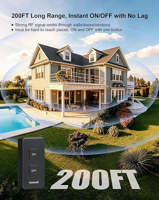 Outdoor Remote Control Outlet with Portable Magnetic Switch
