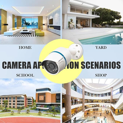 5MP Security Bullet Analog Camera 4 in 1 Hybrid ahd tvi cvi cvbs Surveillance Bullet Wired BNC Cameras 2.8mm Lens IP67 Waterproof Aluminum Housing Outdoor Indoor CCTV Night Vision Camera