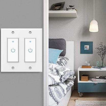 WiFi Light Switch Smart Switch 2 Gang Compatible with Alexa Google Assistant