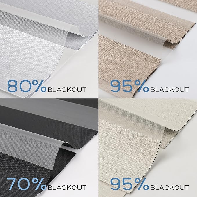 Motorized Zebra Blinds Compatible with Alexa Smart Dual Layer Shades with Control Remote Roller Blinds Automatic Shades for Smart Home and Office (Fabric Sample)