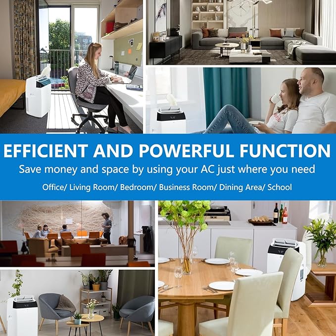 GAOMON 14000 BTU Portable Air Conditioners With Remote Control,3-In-1 Free Standing Cooling AC Unit With Fan & Dehumidifier,Smart/Sleep Mode,3 Speed,Auto Swing,24H Timer,White Lid