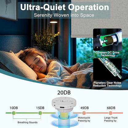BERISSA Smart Motorized Blinds with Remote,APP/Voice Control Automatic Roller Shades for Indoor Windows,Blackout&Light Filtering Rechargeable Electric Window Blinds for Home,Office,Custom Color&Size