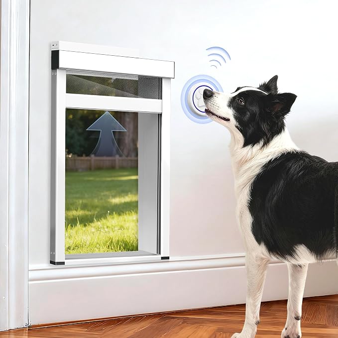 Automatic Dog Door for Wall,Smart Dog Door with Doorbell Active,No Collar