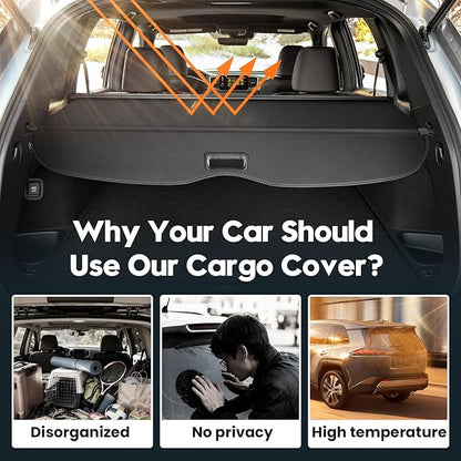 Powerty Cargo Cover for 2019-2025 Honda Passport Accessories, Trunk Cover Retractable Trunk Shielding Shade Cargo Luggage Cover for 2025 Honda Passport