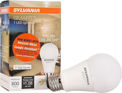 LEDVANCE Sylvania Smart+ Bluetooth Soft White A19 LED Bulb, Compatible with Alexa, Apple HomeKit and Google Assistant, 1 Pack