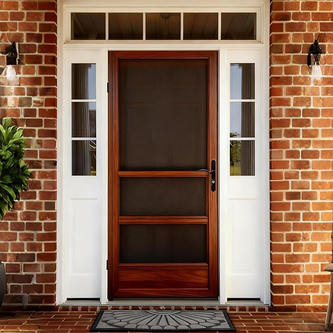 House Guard Storm Door Handle Replacement with Lock, Fits Storm & Screen Doors, for 1.1–1.97 Inch Thick Doors, 0.87 Inch & 1.02 Inch Backset, 2.5 Inch Center-to-Center Spacing (Oil Rubbed Bronze)