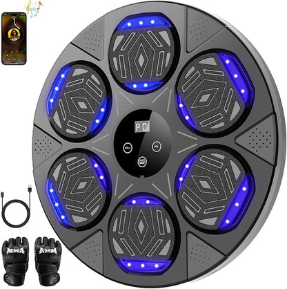 LOLBOX Music Boxing Machine for Adults & Kids - Smart Punching Machine with Boxing Gloves, Wall Boxing Punching Pad for Home, Office, Gym (Upgraded Version)