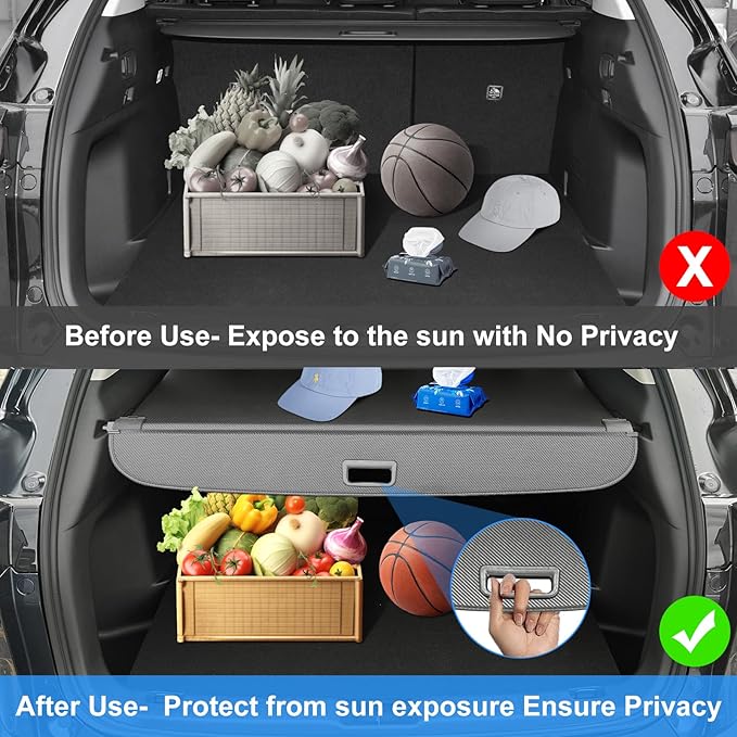 AUXKO Retractable Cargo Cover for 2026 2025 2024-2019 GLE 350 450 580 AMG 53 63S, Trunk Cover Luggage Security Cover for Benz GLE 2026 Shielding Shade Anti-Peeping Privacy Screen, Carbon Fiber