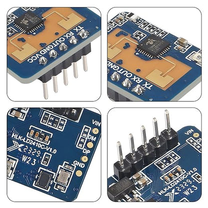 2pcs LD2410C Human Presence Radar Sensor Module LD2410 Millimeter Wave Radar Sensor HLK-LD2410 Sensor Module Non Contact 24GHz ISM Band Serial Port IO Level Output with Dupont Wire
