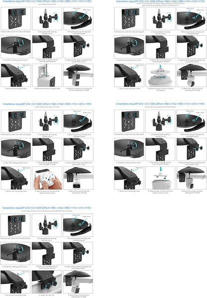 Sun Rain Shade Cover with Gutter Mount WYZE Cam Pan V1/V2/V3/V4/Duo Cam Pan,eufy Indoor Cam,Blink Mini Pan,TP-Link Tapo Pan,Kasa Pan/Tilt and All Outdoor Security Cameras with 1/4 Screw