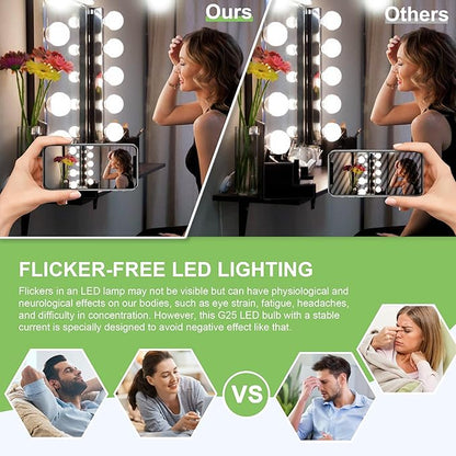 Cotanic Globe Light Bulbs,E26 Standard Base,5W,60 Watt Incandescent Equivalent,500LM,Non-Dimmable,8 Pack, G25 LED Vanity Light Bulb for Bathroom 4000K Daylight