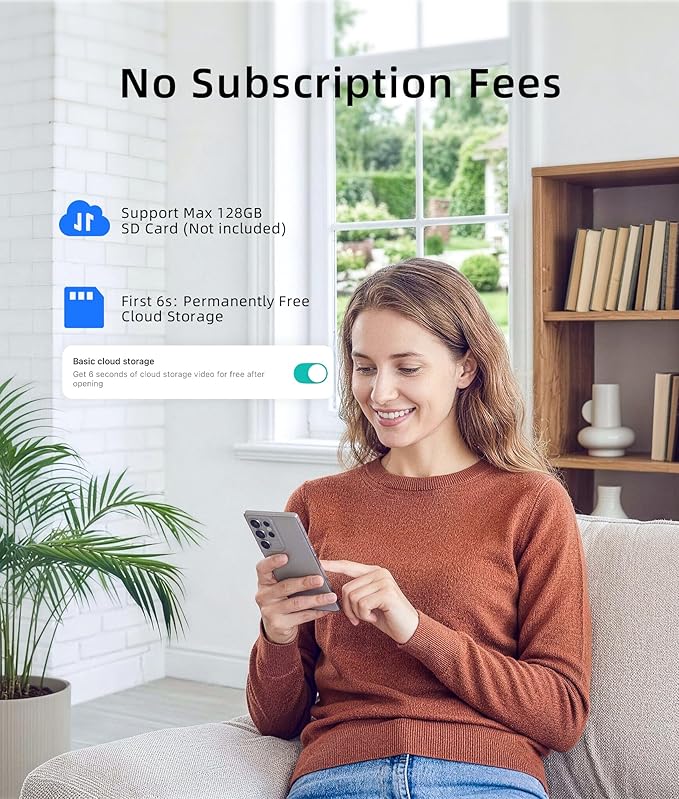 3MP Camera Doorbell Camera Wireless Video Doorbell 2K HD- No Subscription Required, Free Human Motion Detection, Package Detection, Battery Powered, Works with Alexa &Google Assistant,2.4GHz WiFi Only