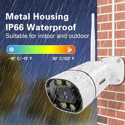 8 Channel Wireless Security Camera System, 8X 3MP WiFi Wired Surveillance Cameras Indoor Outdoor with Two-Way Audio/AI Face/Motion Detection/Color Night Vision, H.265+ 8CH WiFi NVR, 2TB Hard Drive