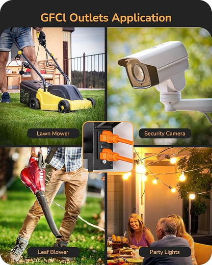 EDISHINE 2 Pack Outdoor Wall Light with Outlet Motion Sensor Dusk to Dawn