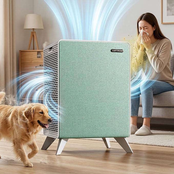Air Purifiers for Home Large Room Up to 2250 ft² - Dual 3-Stage Filter of Washable Filter and True HEPA Filter with AQI, Auto Mode, Sleep Mode