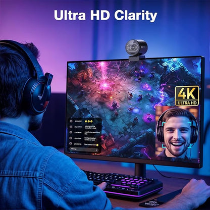 EMEET S600 4K Webcam with Tripod for Streaming - Sony 1/2.55'' Sensor, PDAF Autofocus, 1080P@60FPS, 2 Noise Reduction Mics, Built-in Privacy Cover, 73° FOV, Streaming Webcam for Product/Game/Beauty