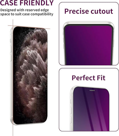 2 Pack Privacy Screen Protector for iPhone 11 Pro/Xs Tempered Glass 5.8'' Private Saver Anti-Spy Eye Protection Anti-Scratch Full Coverage No Bubble