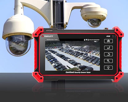 Triplett 8150 CamView IP Pro 5 CCTV Security Camera Tester with 5" Touchscreen - 4K / 1080P IP, Analog, TVI, CVI, AHD