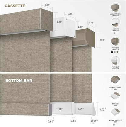 HeyBlinds Motorized Blinds with Remote, 100% Blackout Smart Blinds, Automatic Shades for Windows Compatible with Alexa Google and Homekit, Custom Size(Sunbeam-Camel BO)