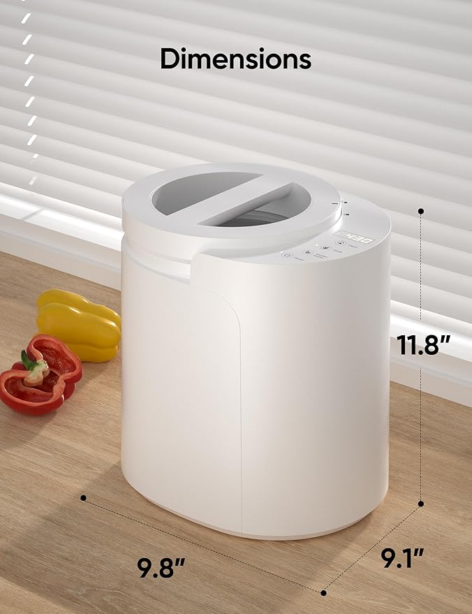 LUBBYGIM Electric Composter for Kitchen, 2.5L Smart Countertop Compost Bin, Auto-Cleaning & Odorless & Low Noise & Turn Food Waste into Fertilizer, Indoor Electric Food Waste Composter for Home Use