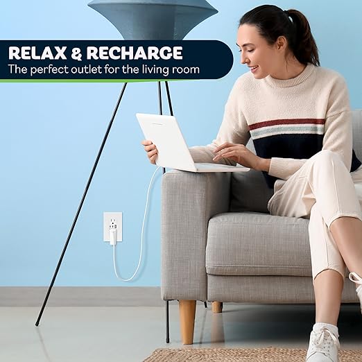 TOPGREENER 4.2A 3-Port Type C USB Outlet, 15 Amp Receptacle Plug, Charging Power Outlet with Dual Type C&A Ports, Screwless Wall Plate Included, UL Listed, TU21542AC2-WSID, White