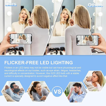 Cotanic Vanity Light Bulb 5000K Daylight,G25 LED Globe Light Bulbs for Bathroom Vanity Mirror, E26 Medium Base,5W 60W Incandescent Equivalent,500LM,Non-dimmable,4 Pack