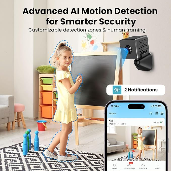 javiscam 2026 Upgraded 4K Spy Camera, Mini Hidden WiFi Camera with Live View, Plug-in Indoor Security Cam, 24/7 Recording, Motion Alerts, Night Vision, Cloud & TF Storage