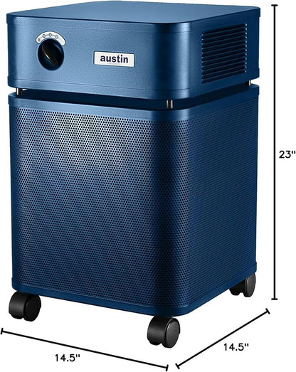 Austin Air HealthMate Plus Standard Air Purifier Midnight Blue - Advanced 4- Stage Filtration Air Purifiers For Home with Activated Carbon & Zeolite - Ideal as Air Purifiers for Bedroom Model B450